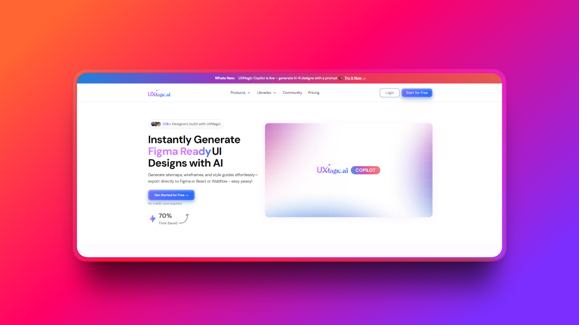 Creating UI designs with UXMagic
