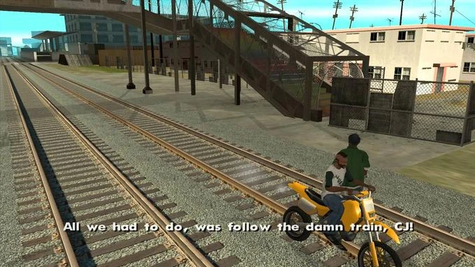 All we had to do was follow the damn train, cj! - the best video game memes