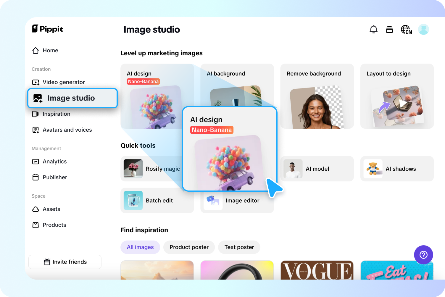 Choose the AI design tool