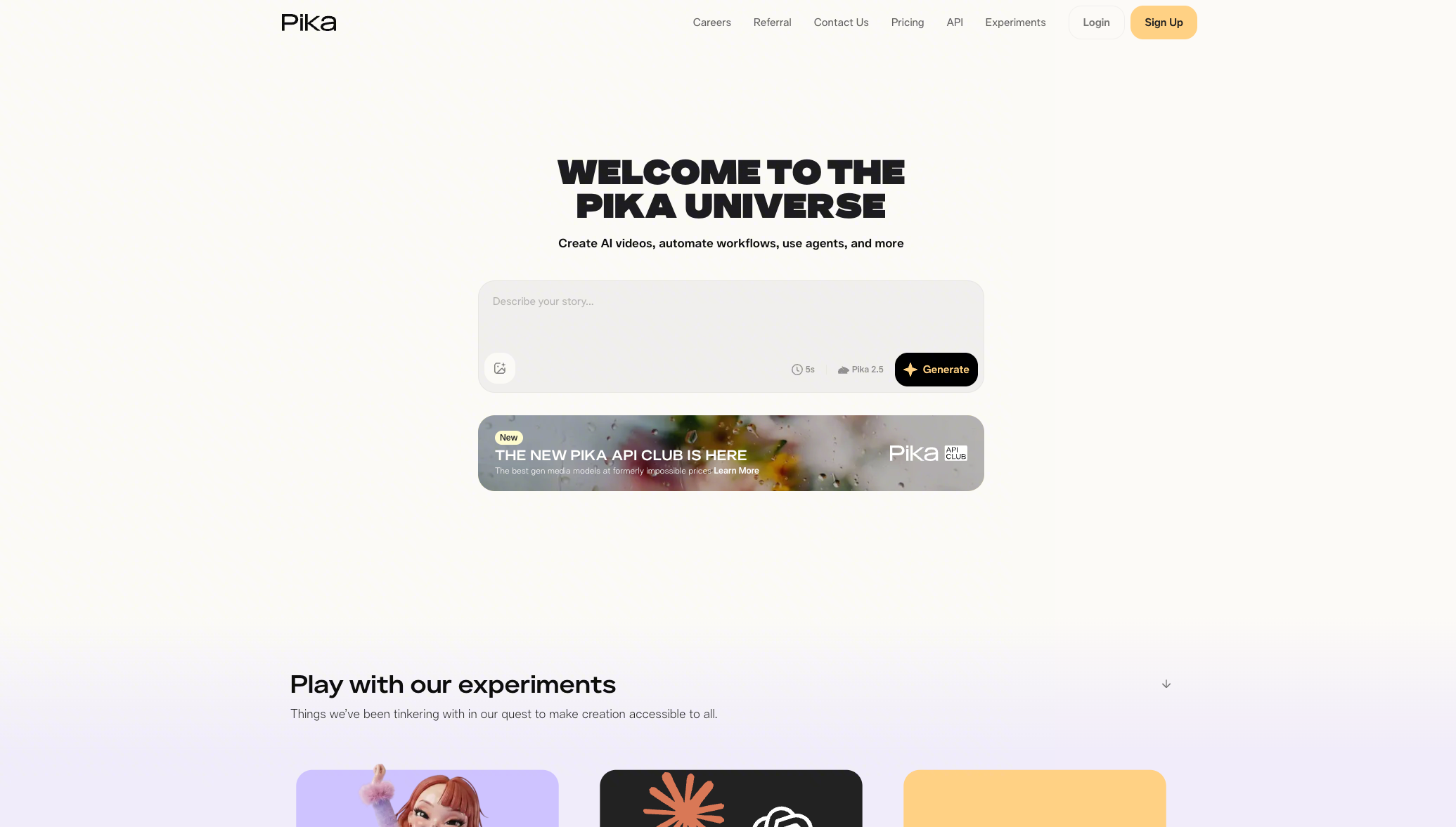 2. Pika: piano text-to-video gratuito ricorrente più chiaro