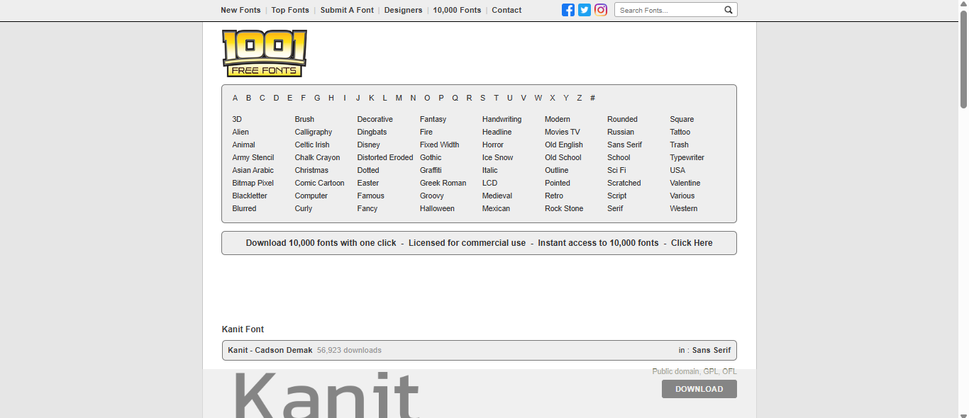 1001 Free Fonts