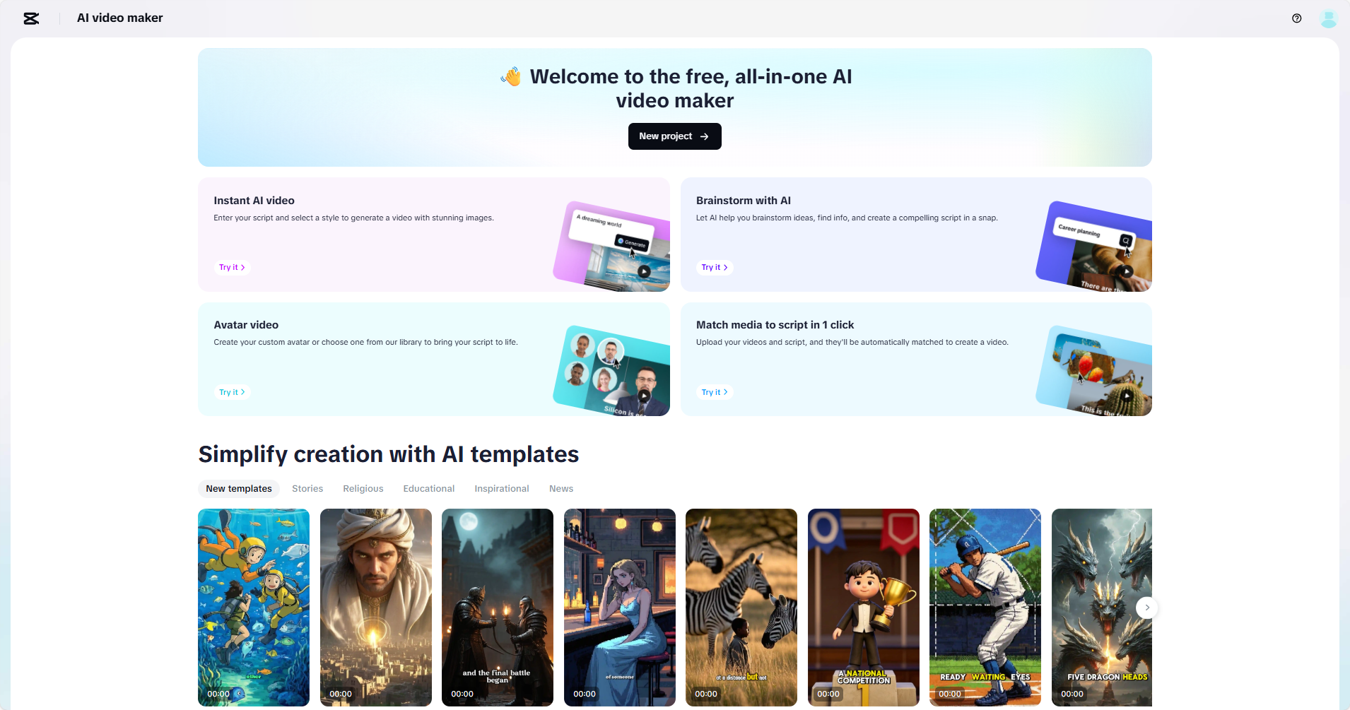 Trang chủ CapCut Web