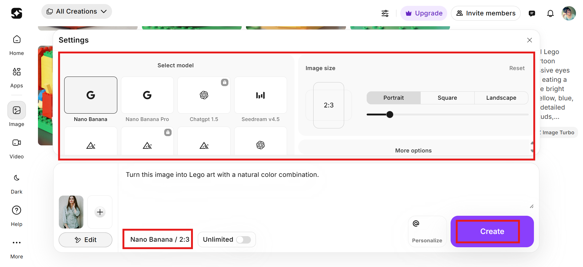 Customize the settings