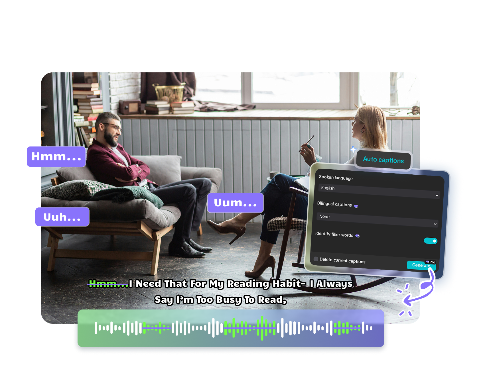 CapCut AI tool to remove filler words