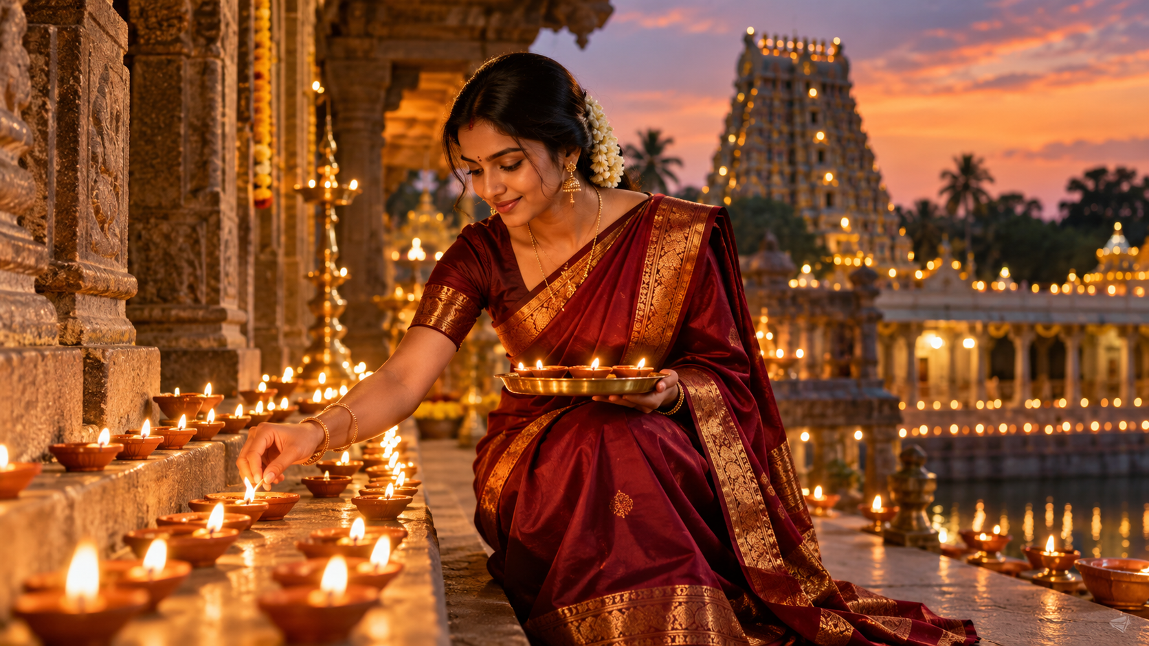 Karthigai Deepam AI photo prompts example