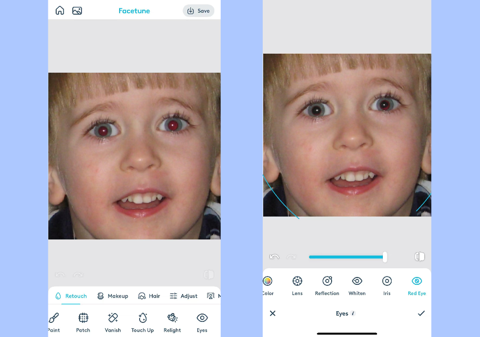 Facetune interface