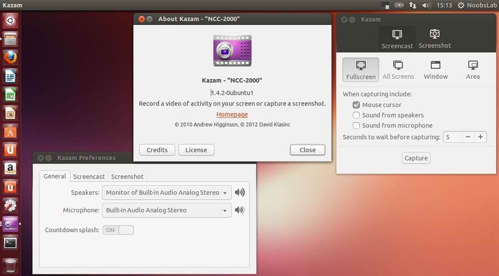 Kazam - Screen recorder with facecam