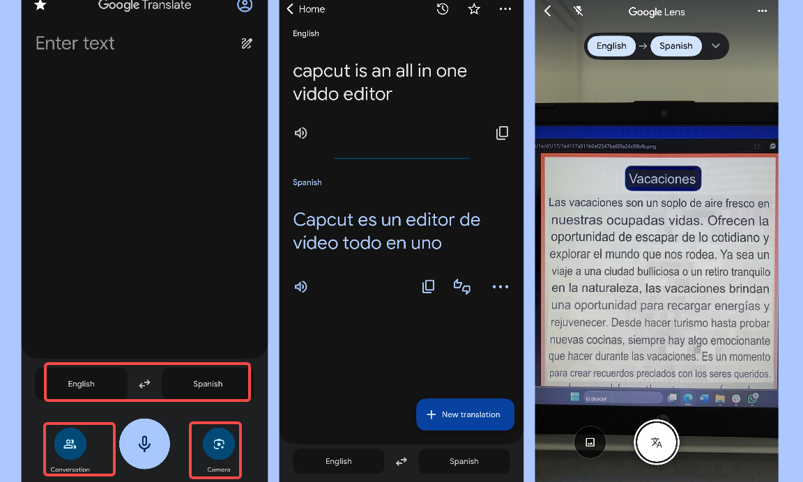 Translate images using the Google Translate app