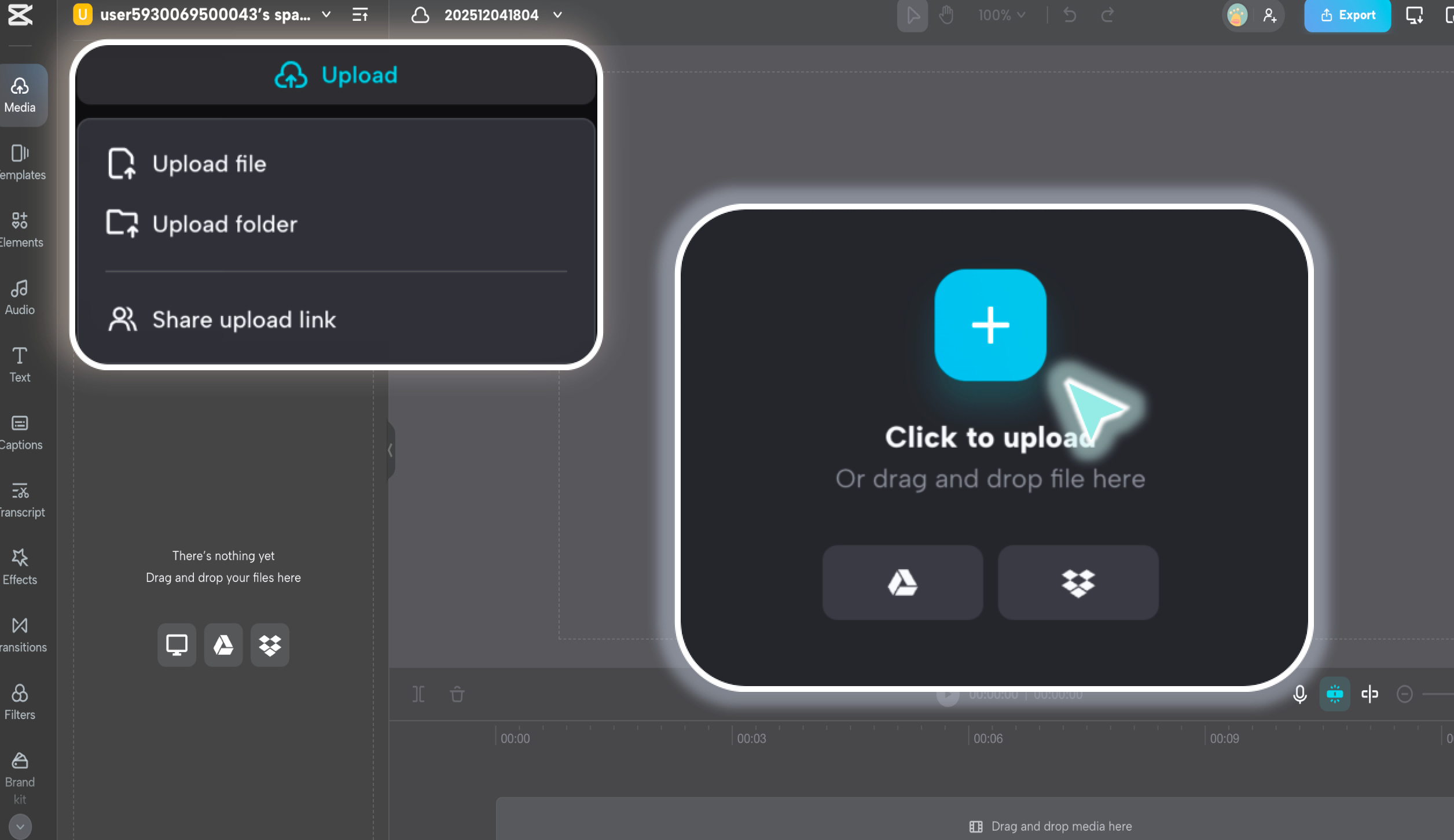 Upload your video to CapCut online video editor