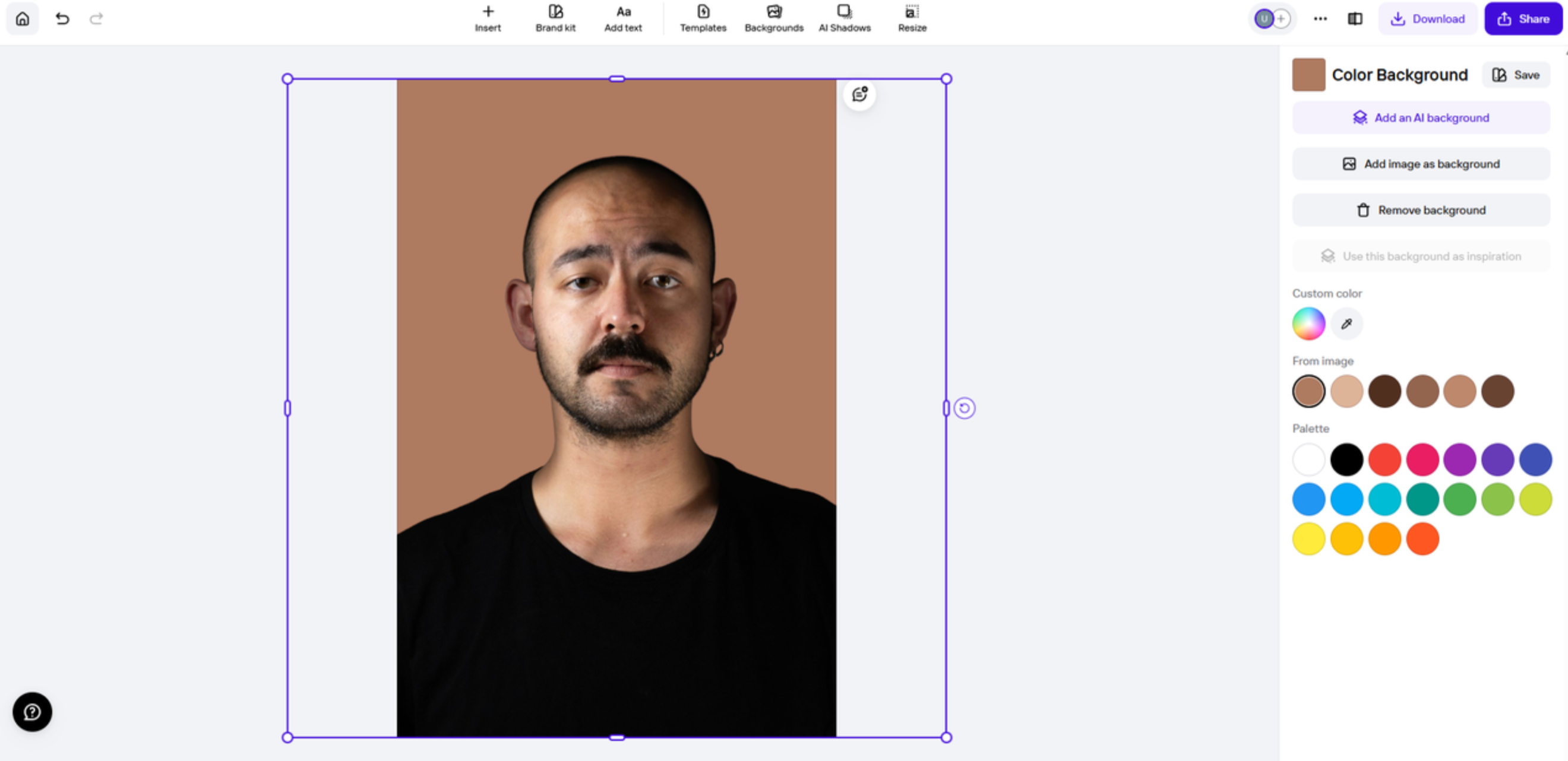Interface de Photoroom - un autre éditeur d'arrière-plan photo en ligne gratuit