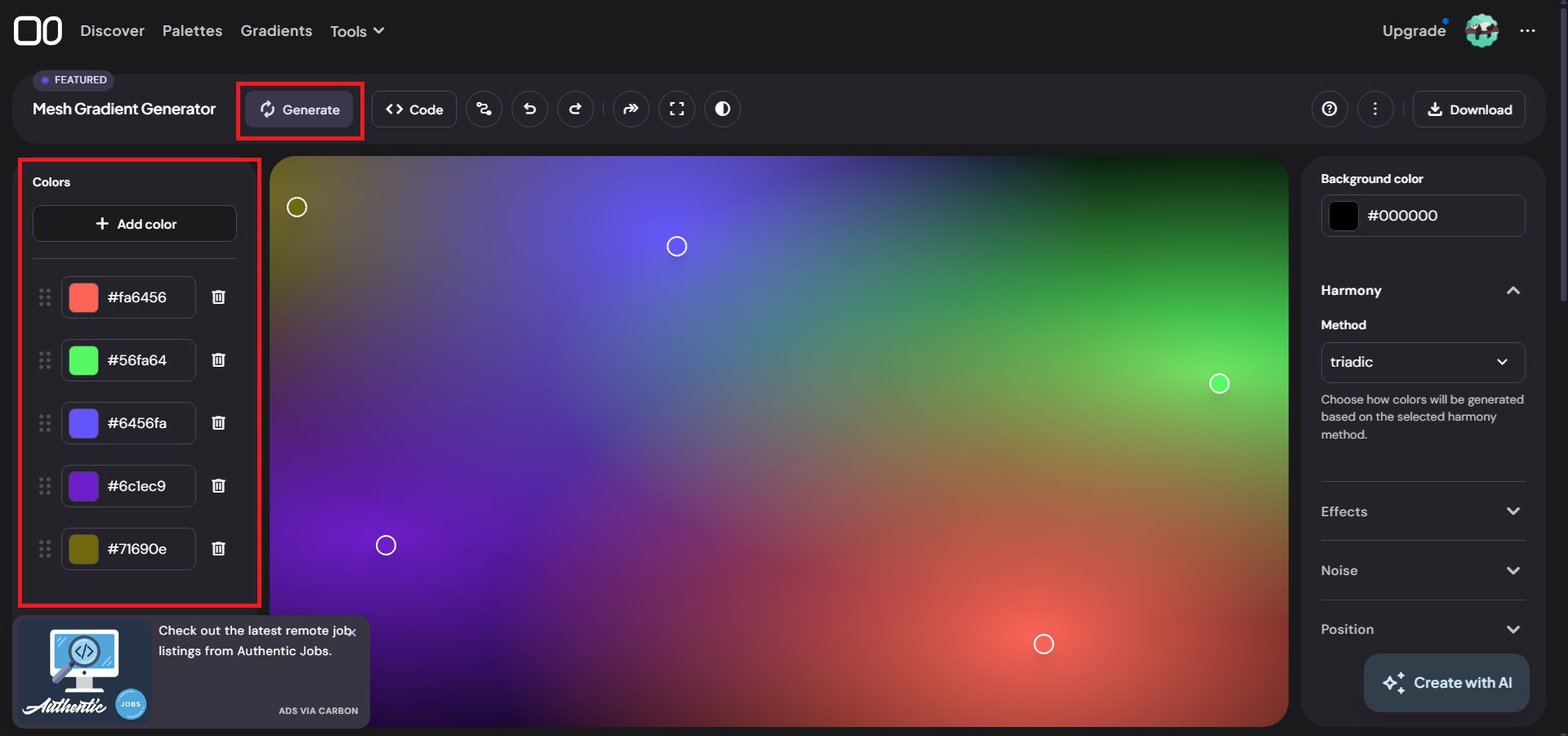 Generate and customize your gradient
