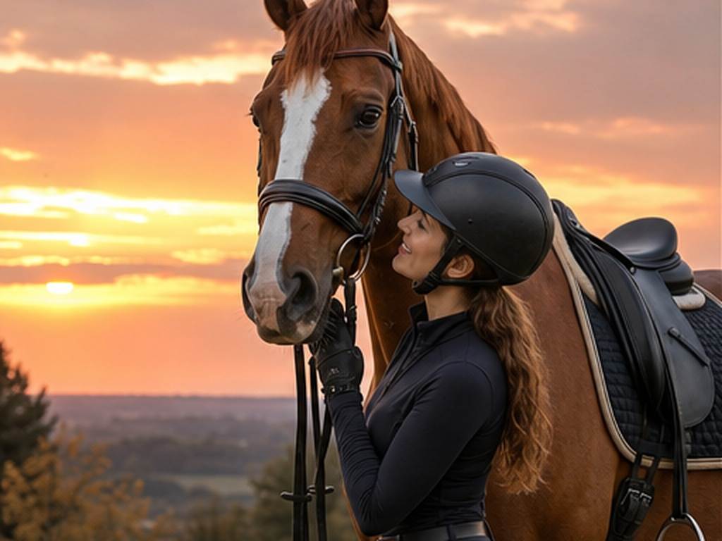 Instagram Horse Photo Editing Uppmaningar snabbt exempel 1 - Golden-hour ryttarporträtt