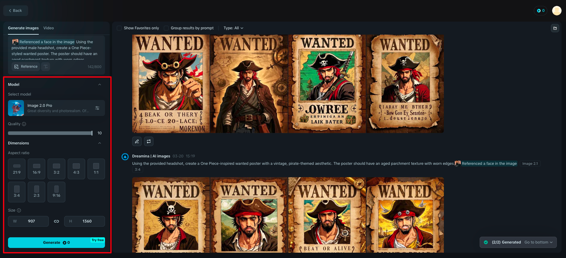 One Piece wanted poster creator