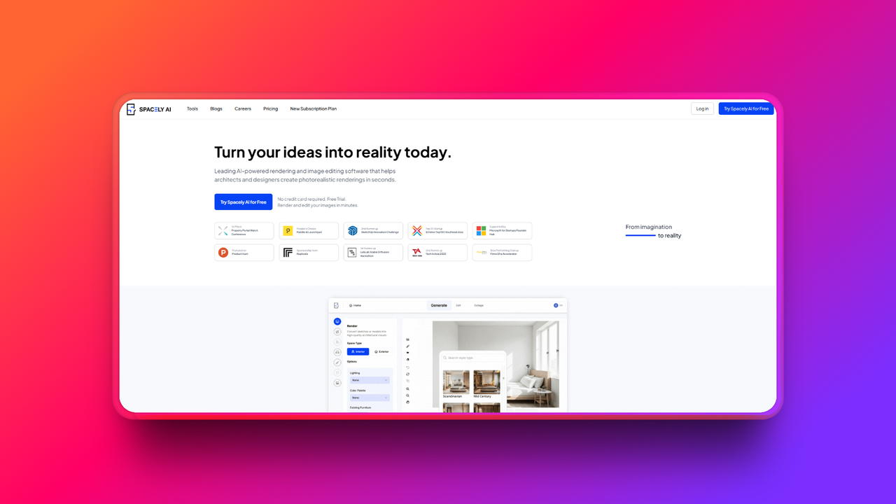 Spacely AI's officiële website