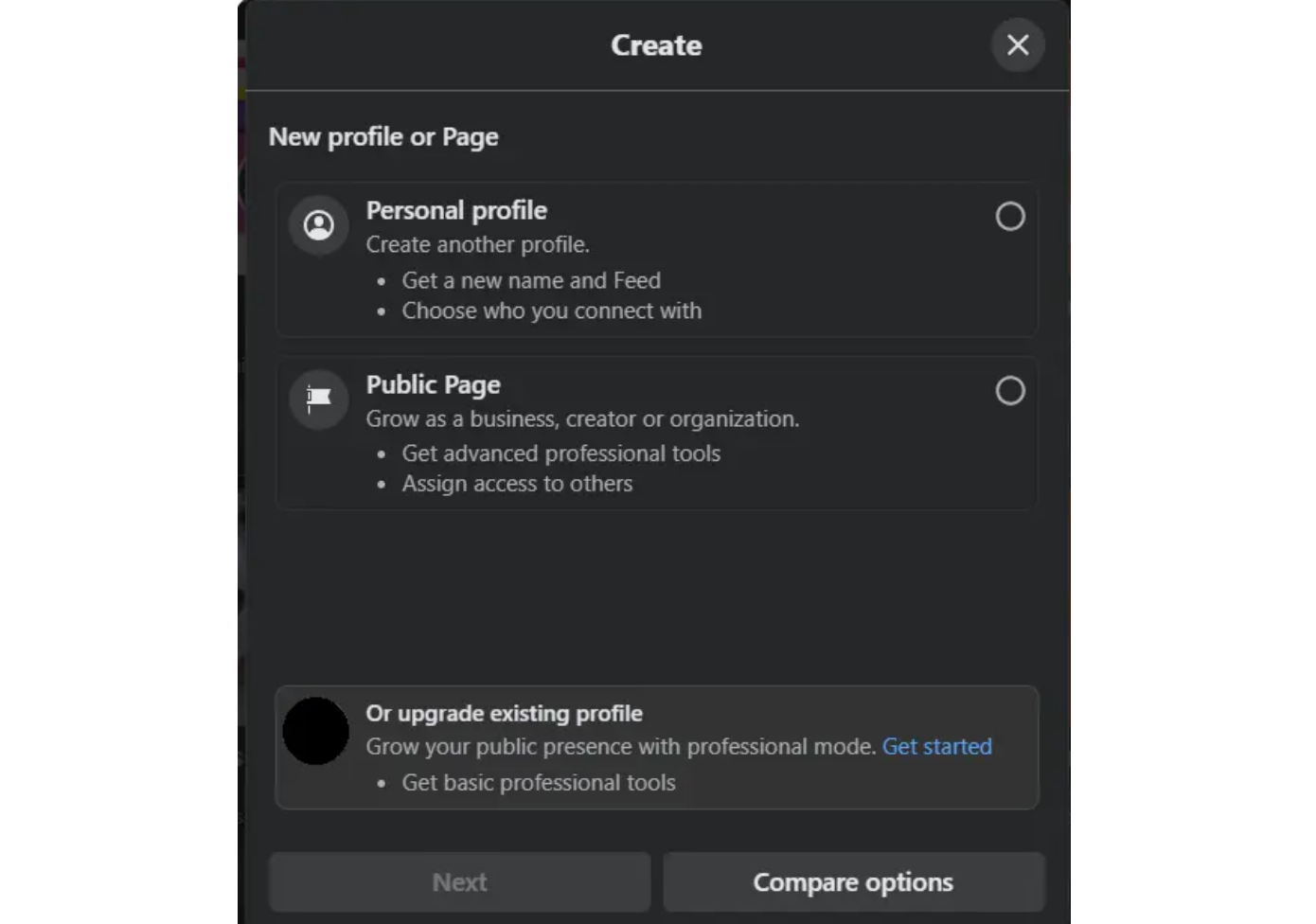Setting up a new business page on Facebook
