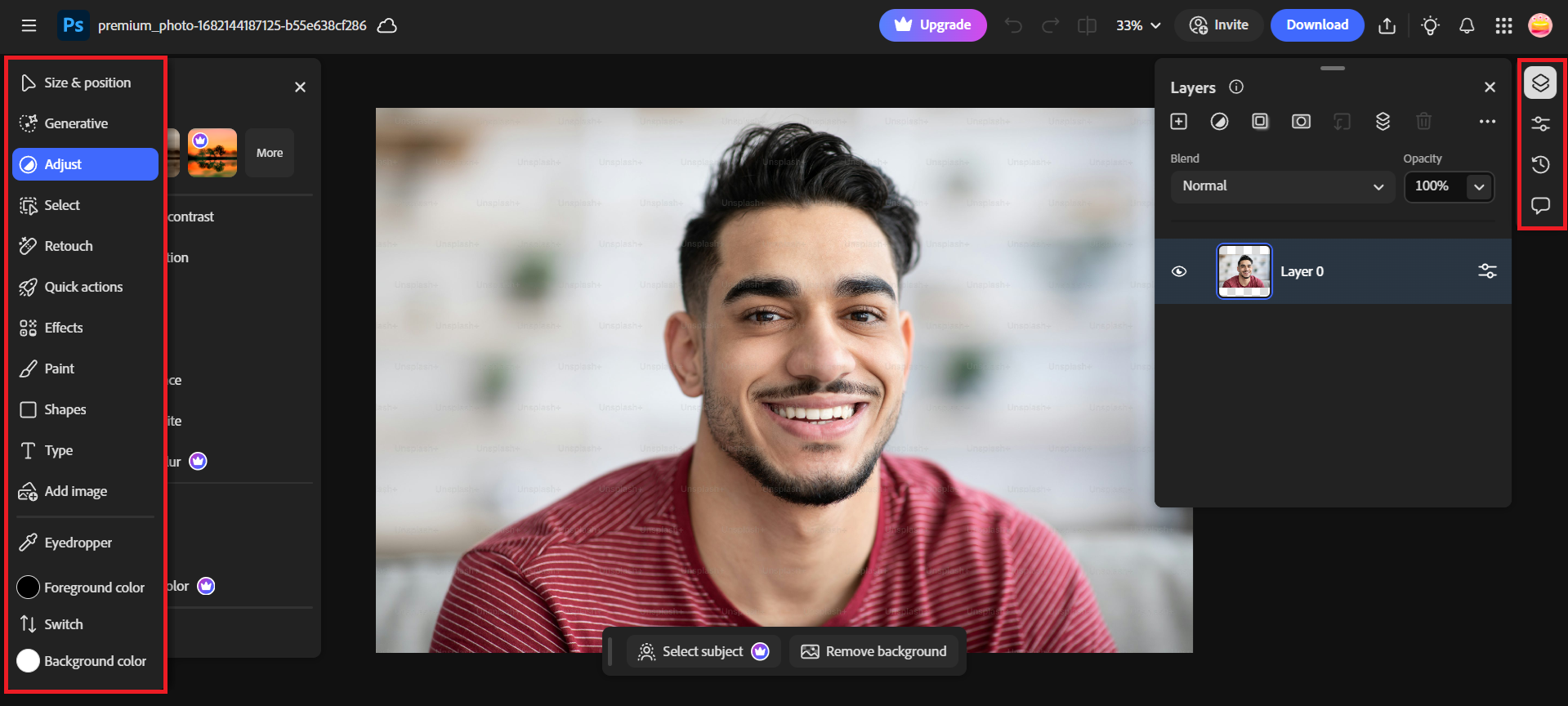 Use Photoshop's editing options