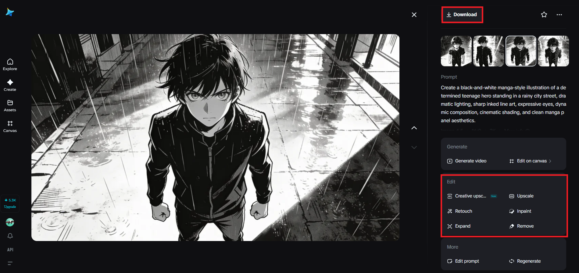 Refine the artwork and download