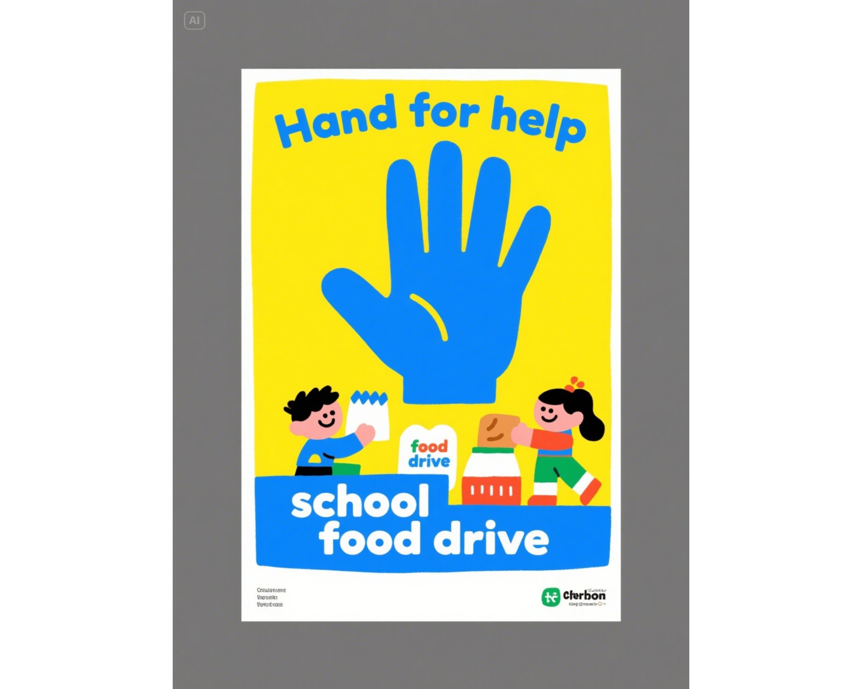 Dépliant de collecte de nourriture à l'école