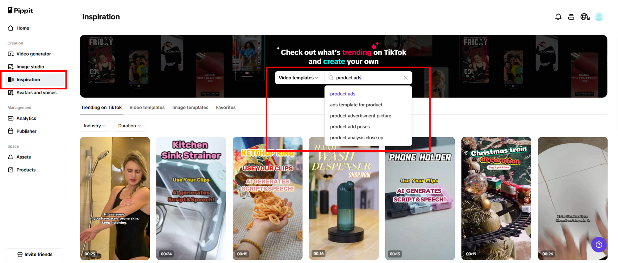 Navegue até Inspiração