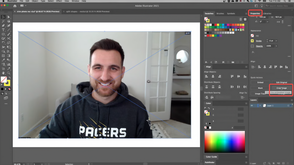Crop image tool in Illustrator