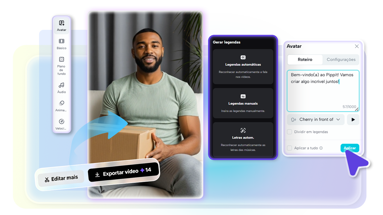 Personalize as configurações do vídeo no gerador de clipes