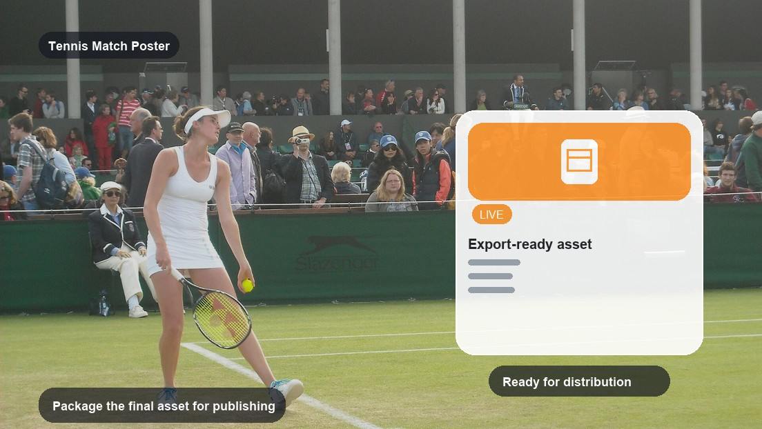Tennis Match Poster Maker realistic image for package the final asset for publishing