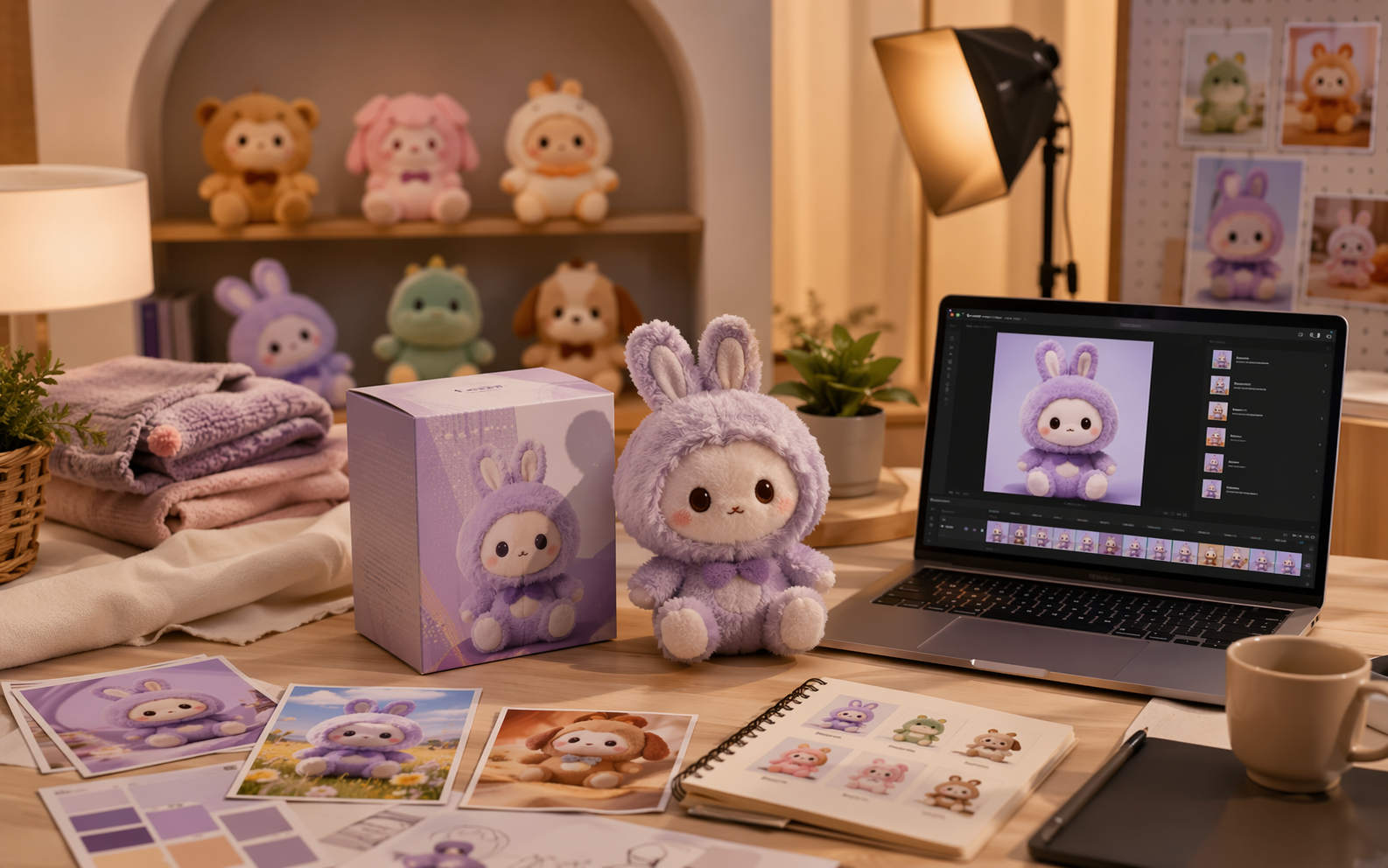 AI Plush Toy feature highlight scene 1 created for Pippit marketing visuals