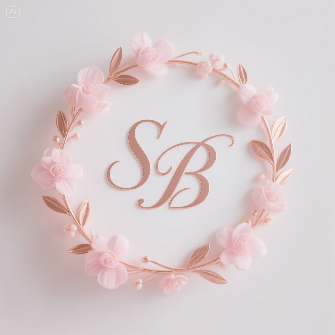 Feminint monogram för en skönhetsverksamhet