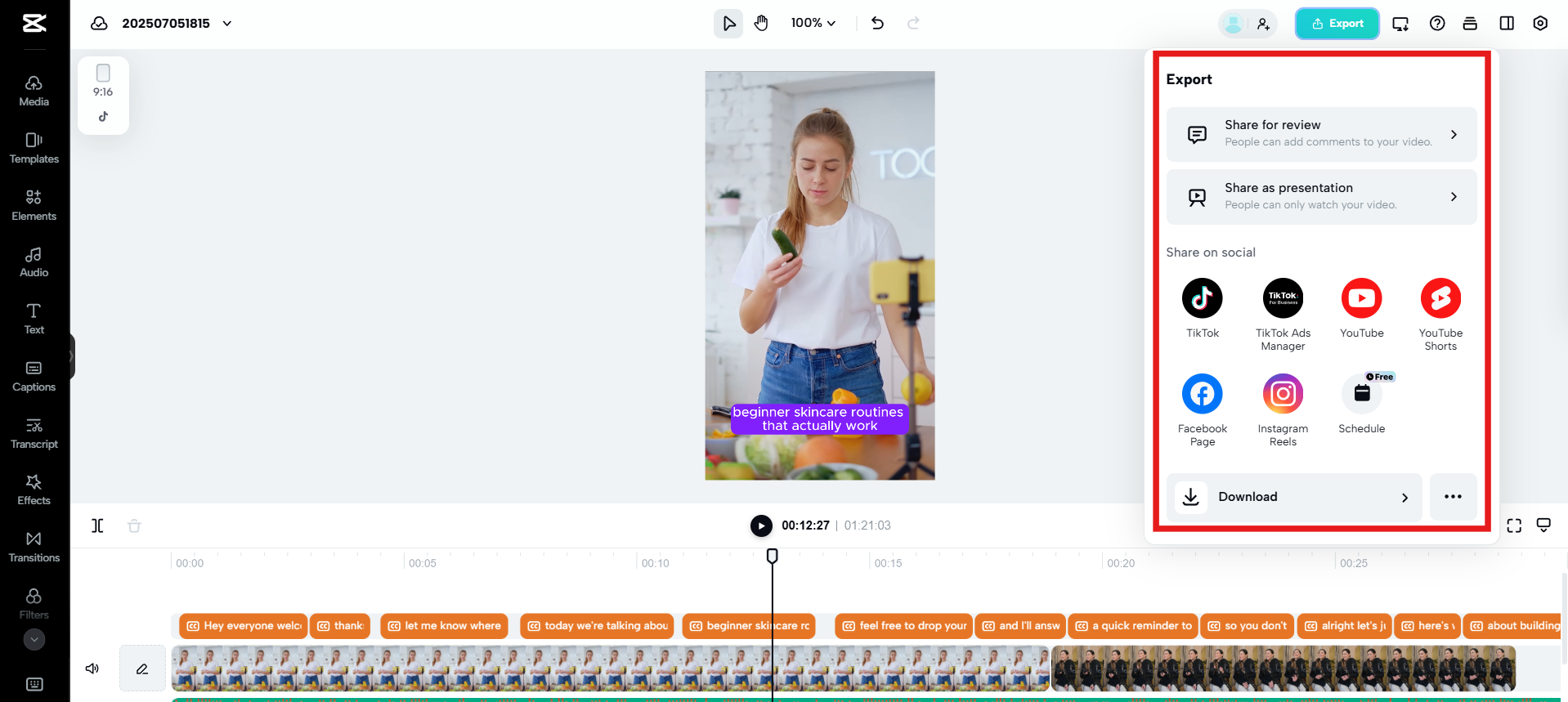 Exportálás és megosztás