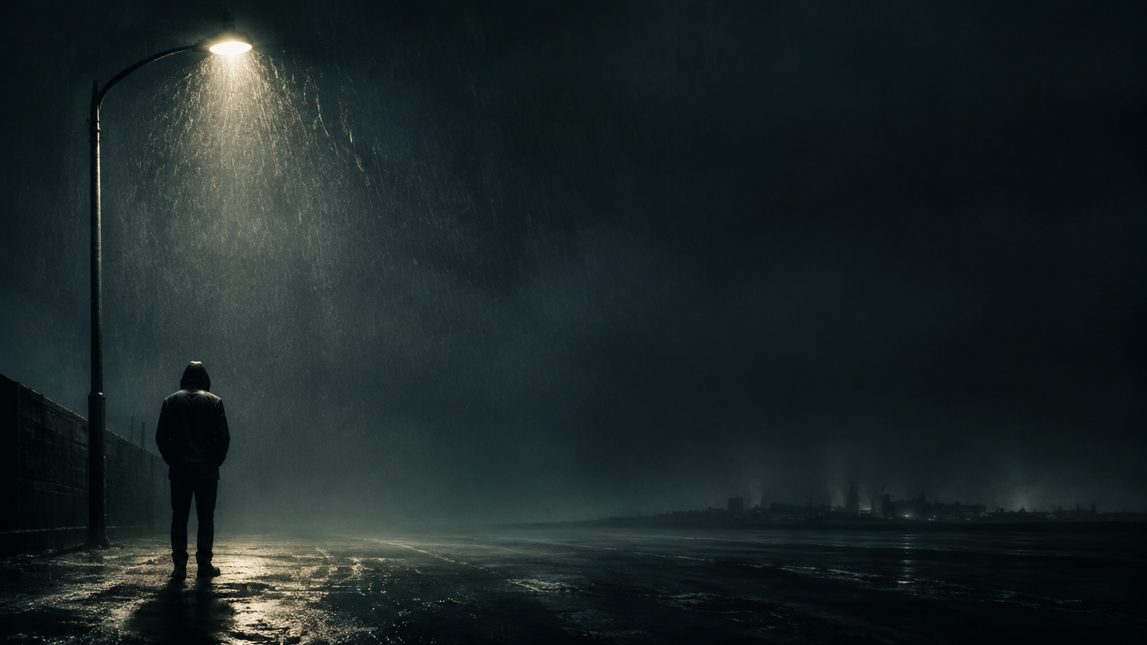 Rainy Street Thriller Frame for netflix style poster prompts