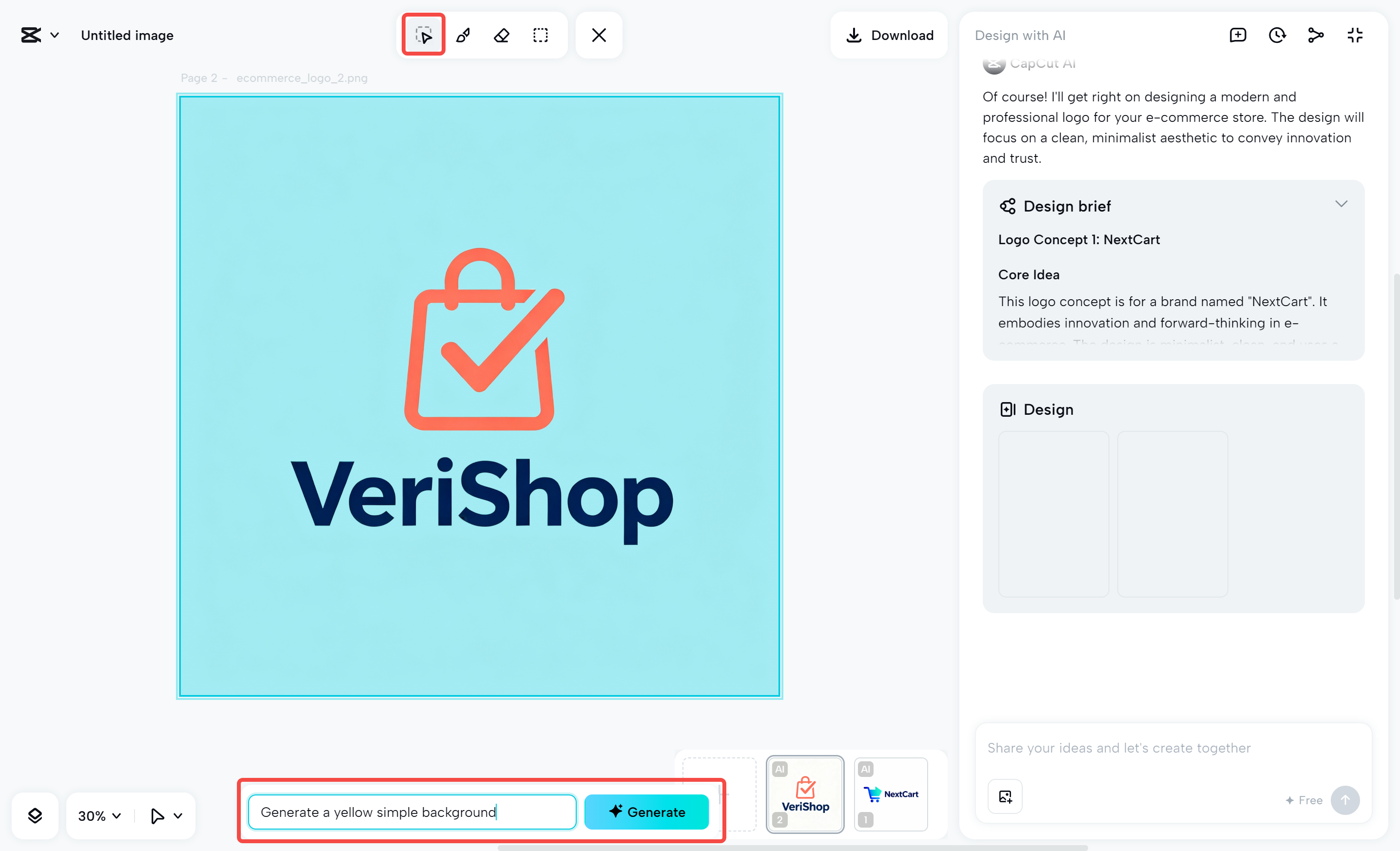 Pagsasaayos ng mga kulay ng logo gamit ang CapCut desktop video editor
