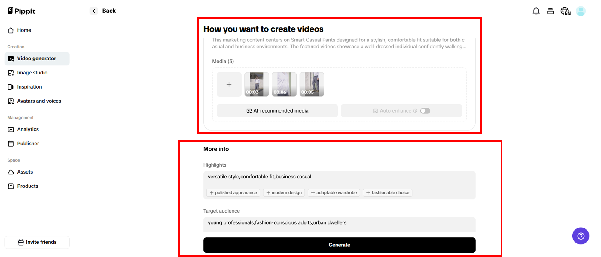 Cài đặt video và tạo