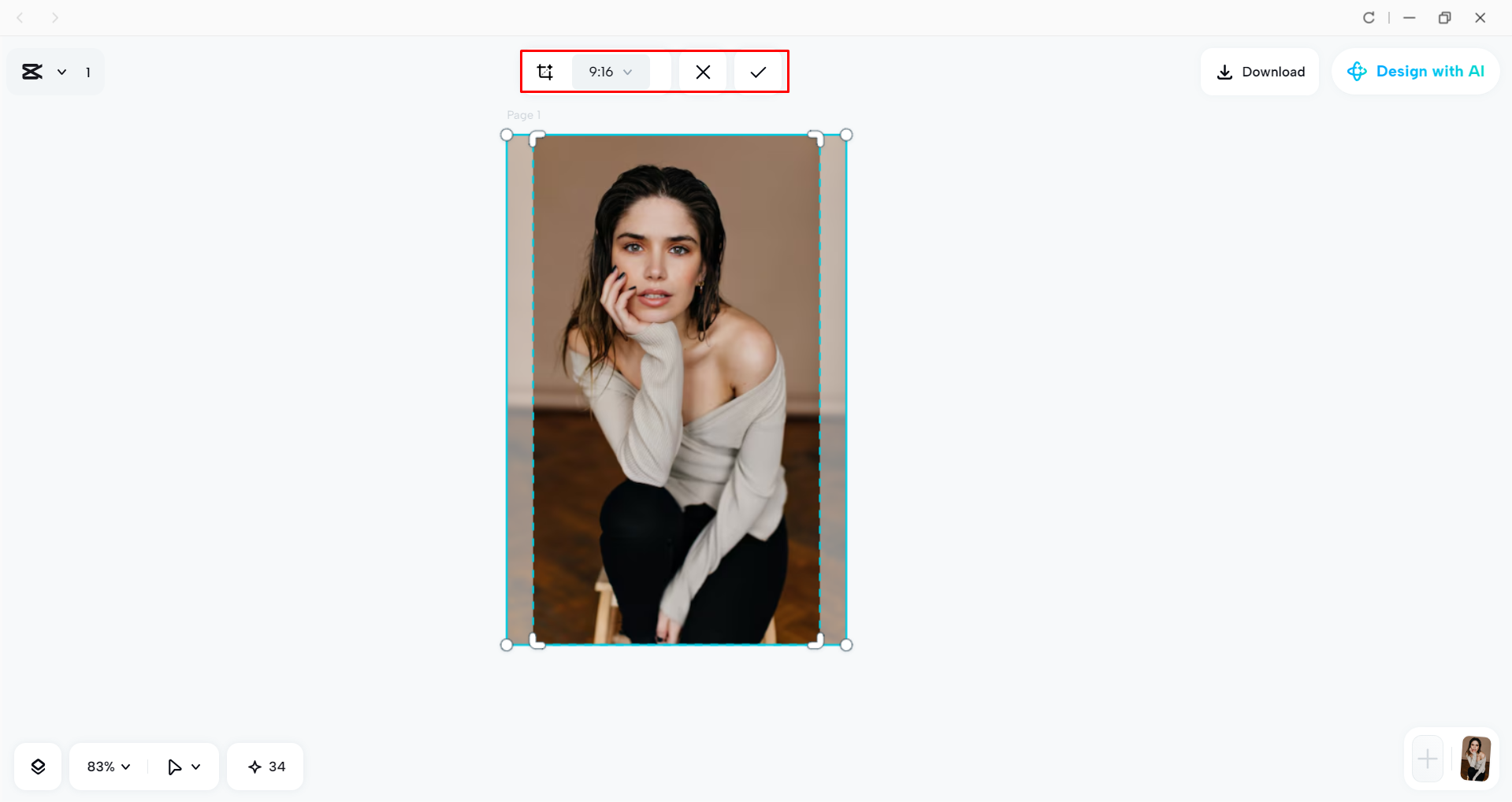 Cropping the image with the CapCut desktop video editor
