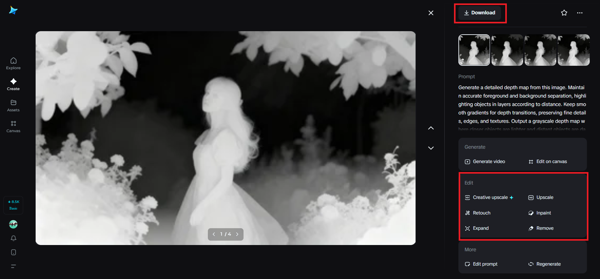 Review, refine, and download