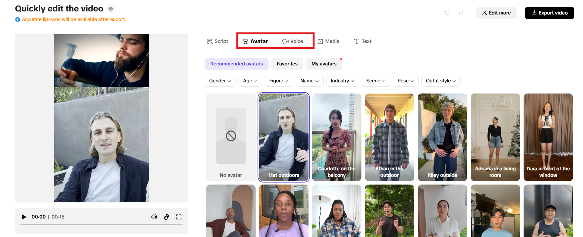 AI avatars and voiceovers