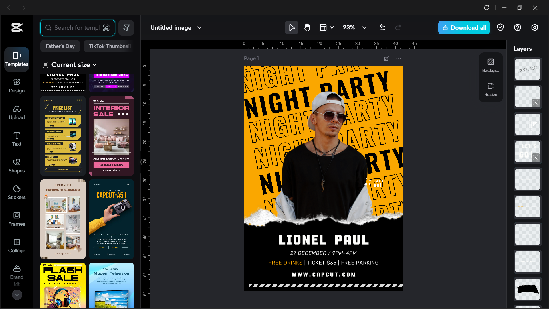La interfaz del editor de video de escritorio de CapCut: la mejor herramienta para hacer un cartel