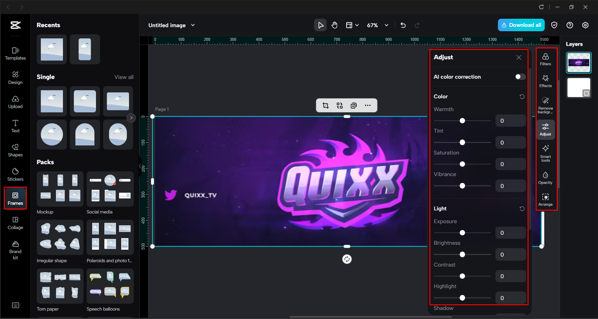 Customizing the banner in the CapCut desktop video editor