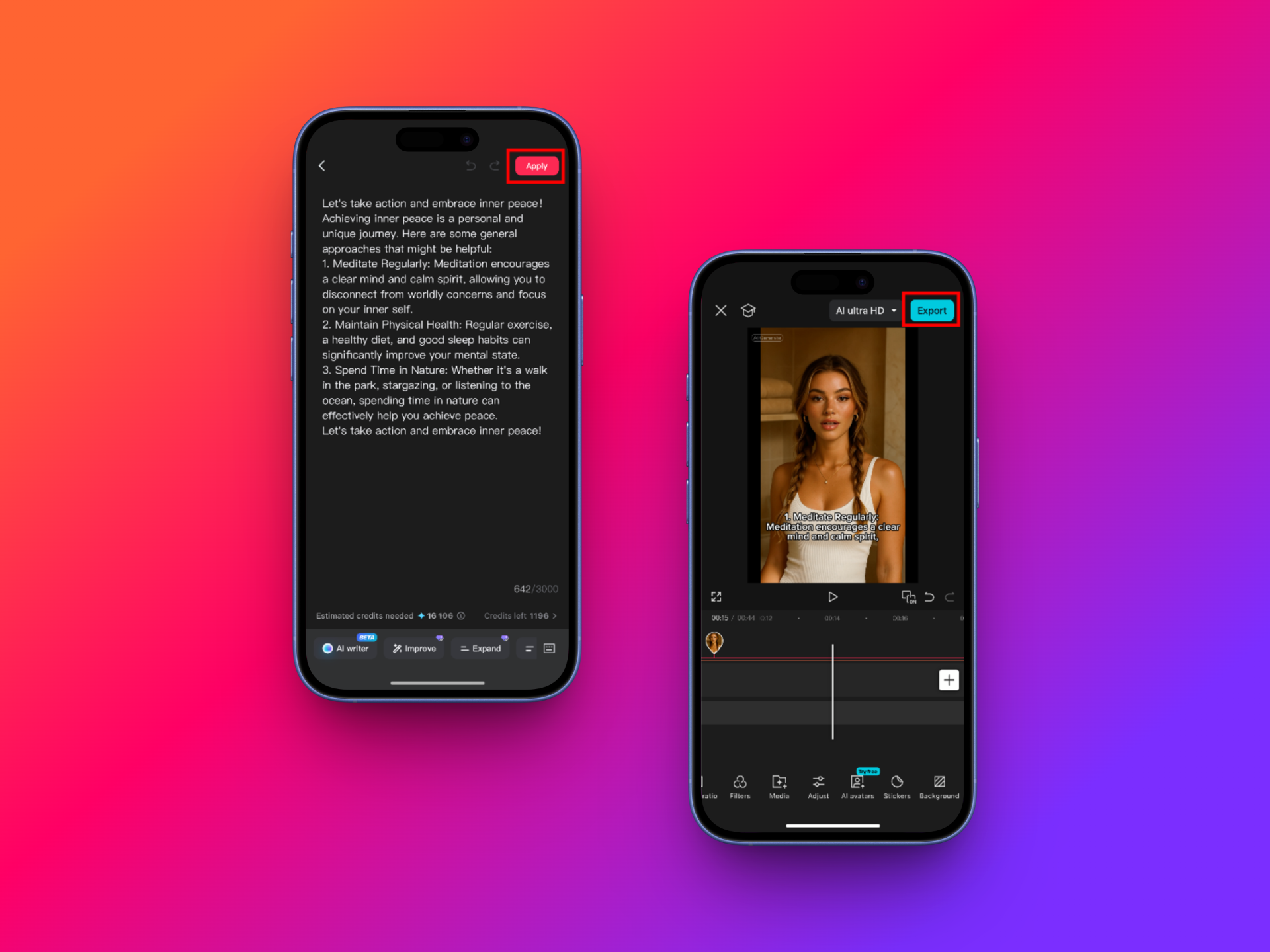Finalize and download your AI avatar video