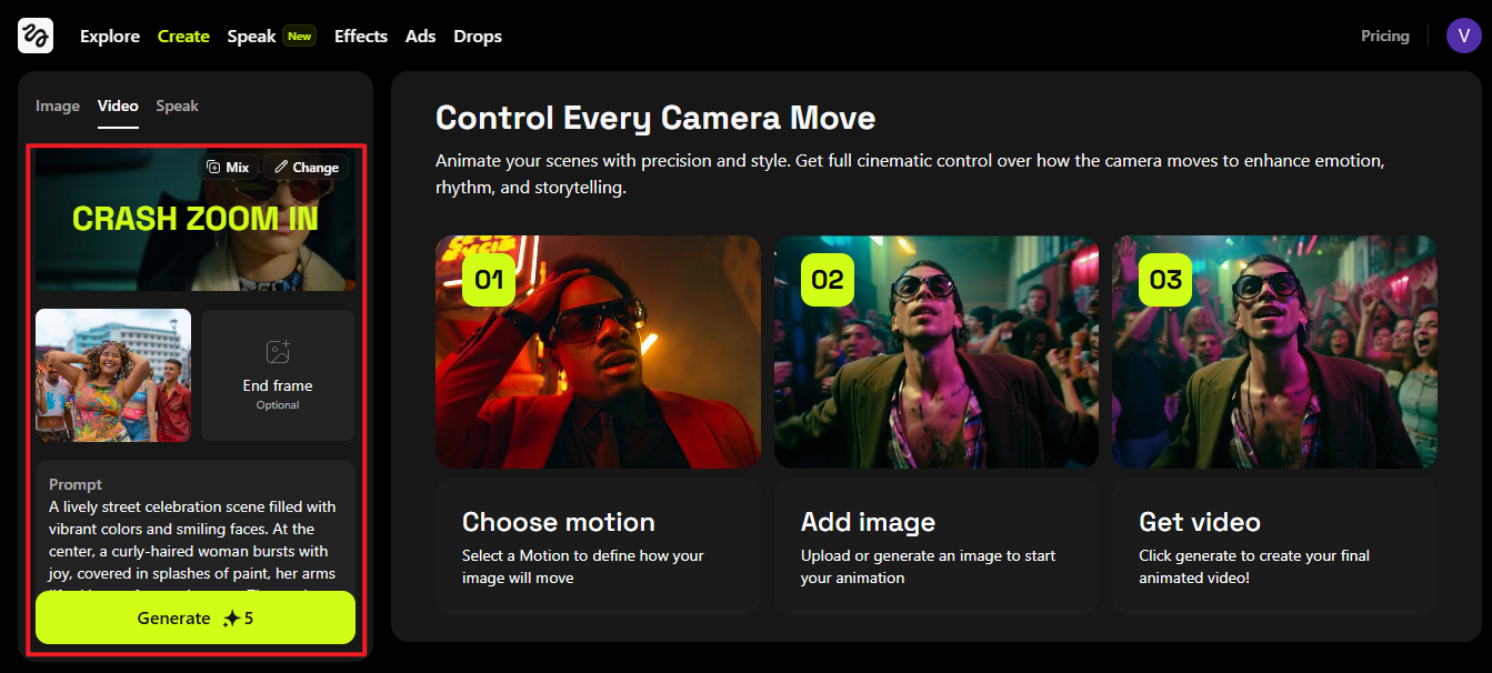 Higgsfield freier KI-Generator