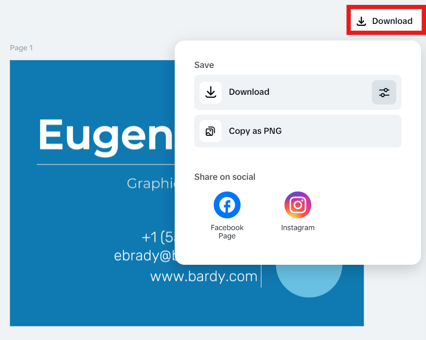 Create business card with CapCut