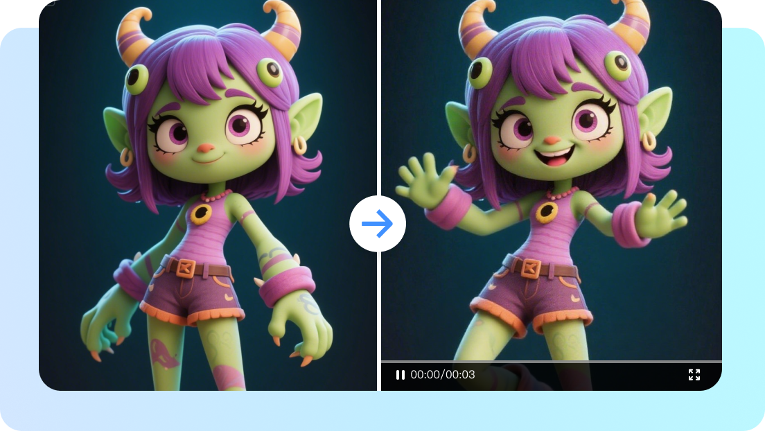 Use CapCut's image-to-video tool to turn a still AI photo into an animated video