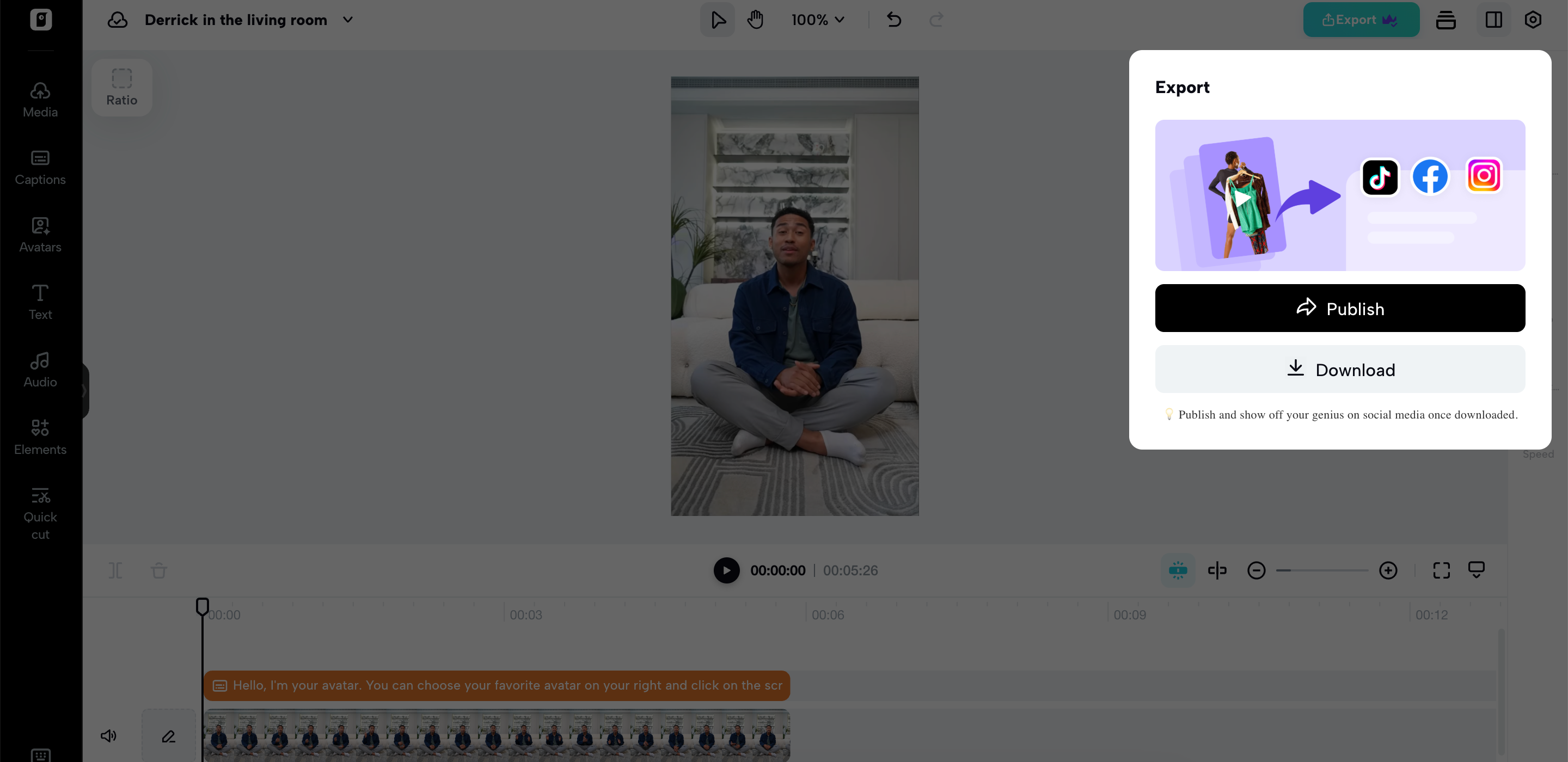 Download your character video