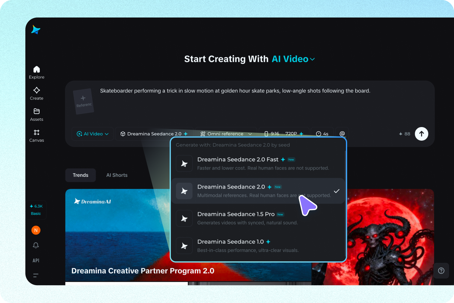 Elija el modelo y ajuste la configuración de video
