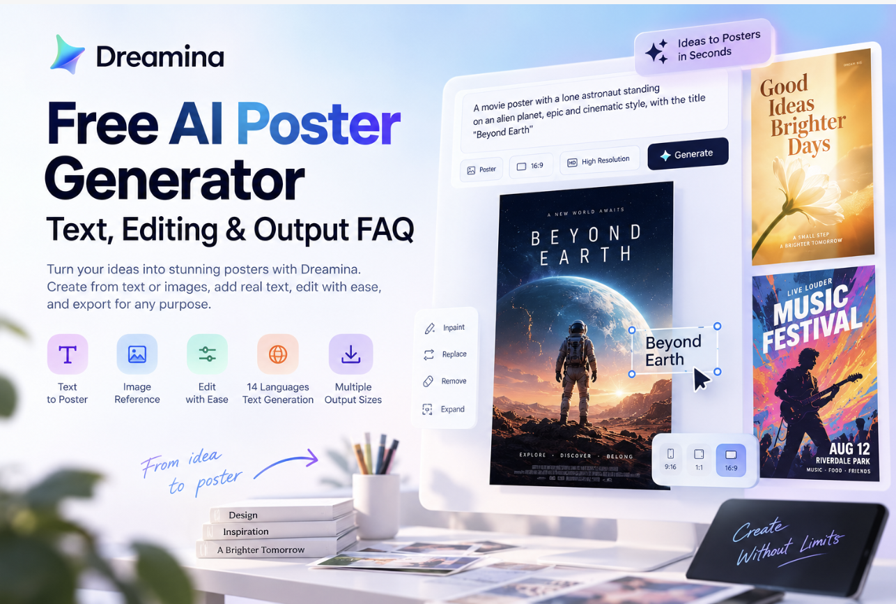 Dreamina Free AI Poster Generator: Text, Editing & Output FAQ