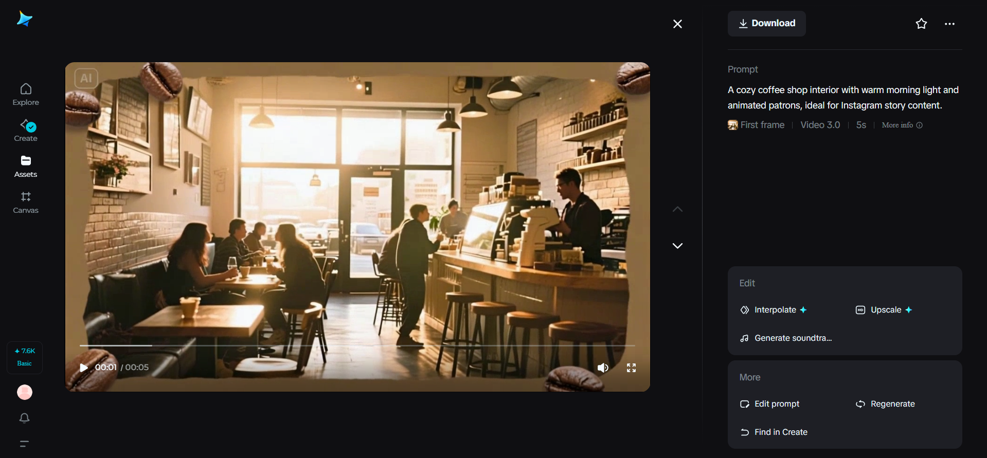 Social media content, AI-generated scene
