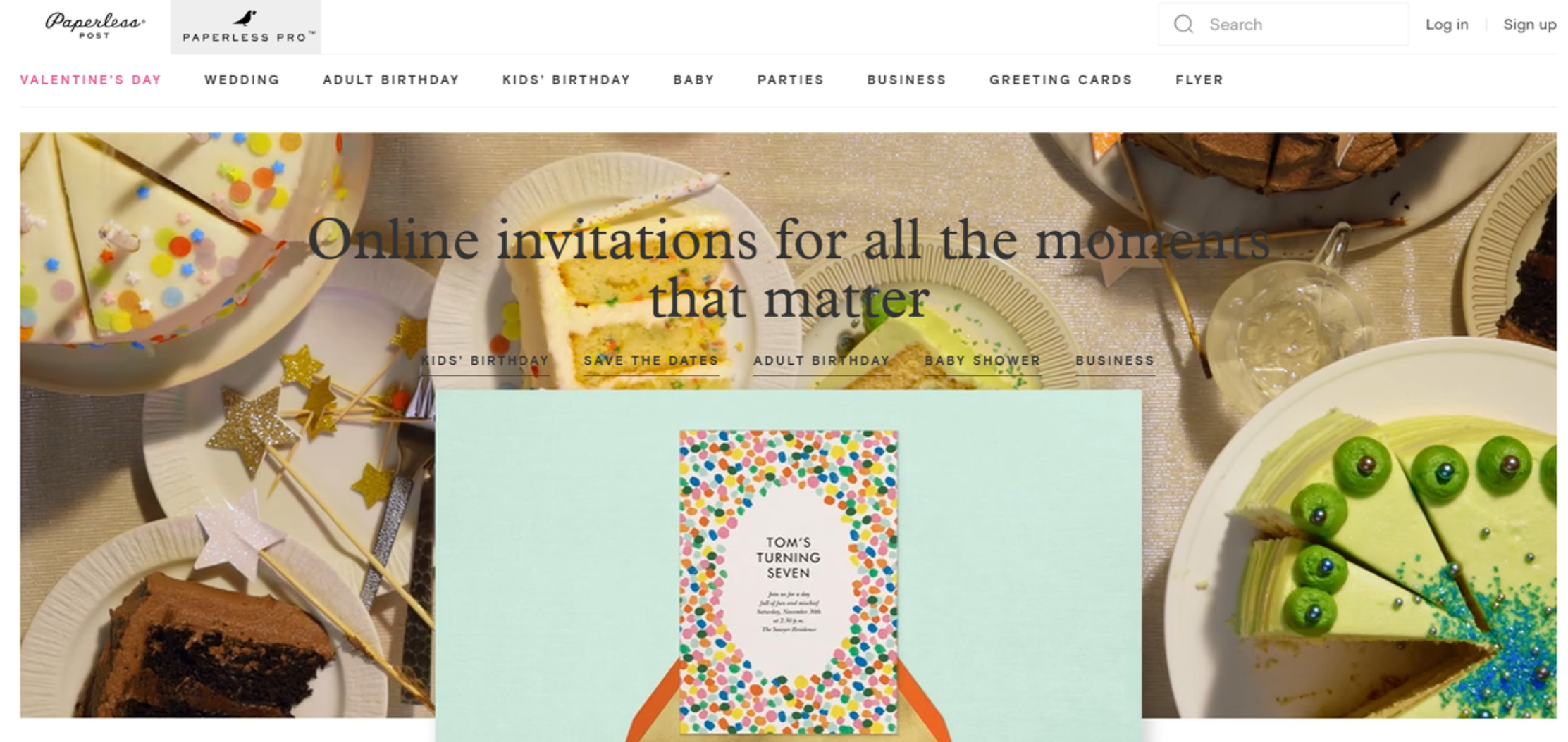Paperless post homepage