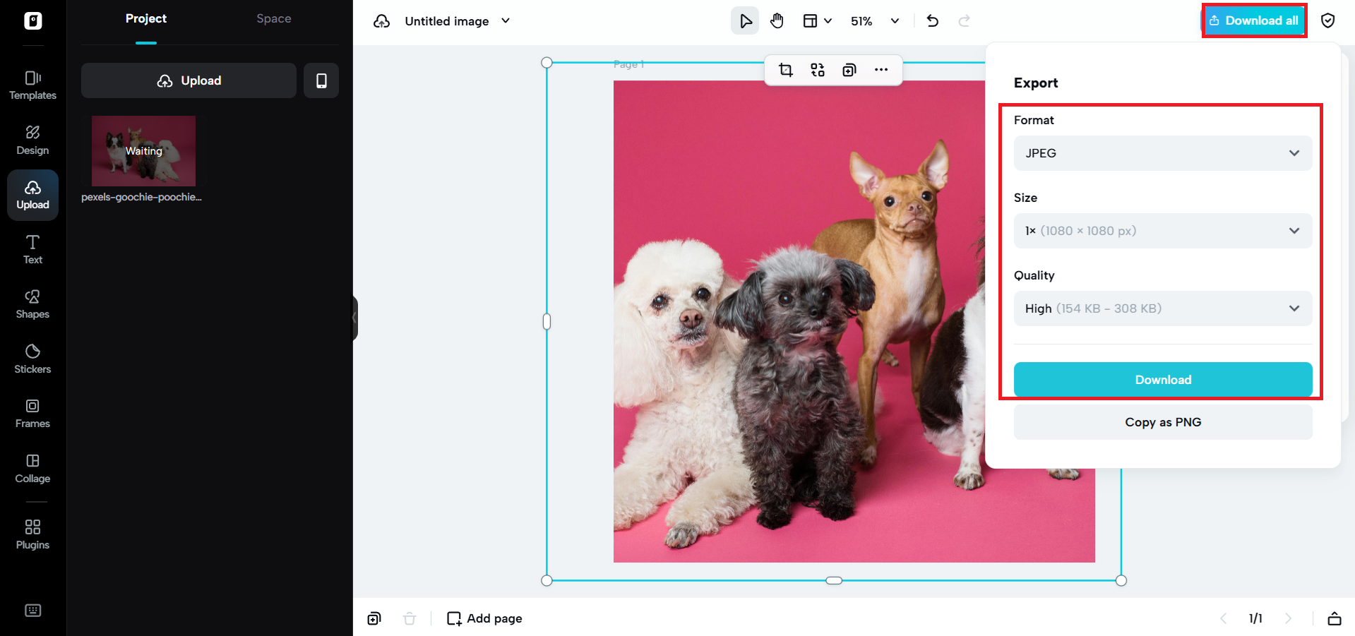 Export the flipped image