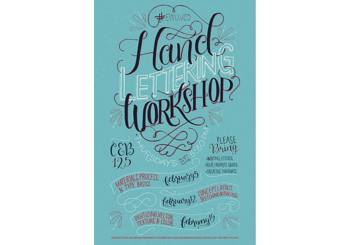 Handwritten script poster design with artistic personal touch