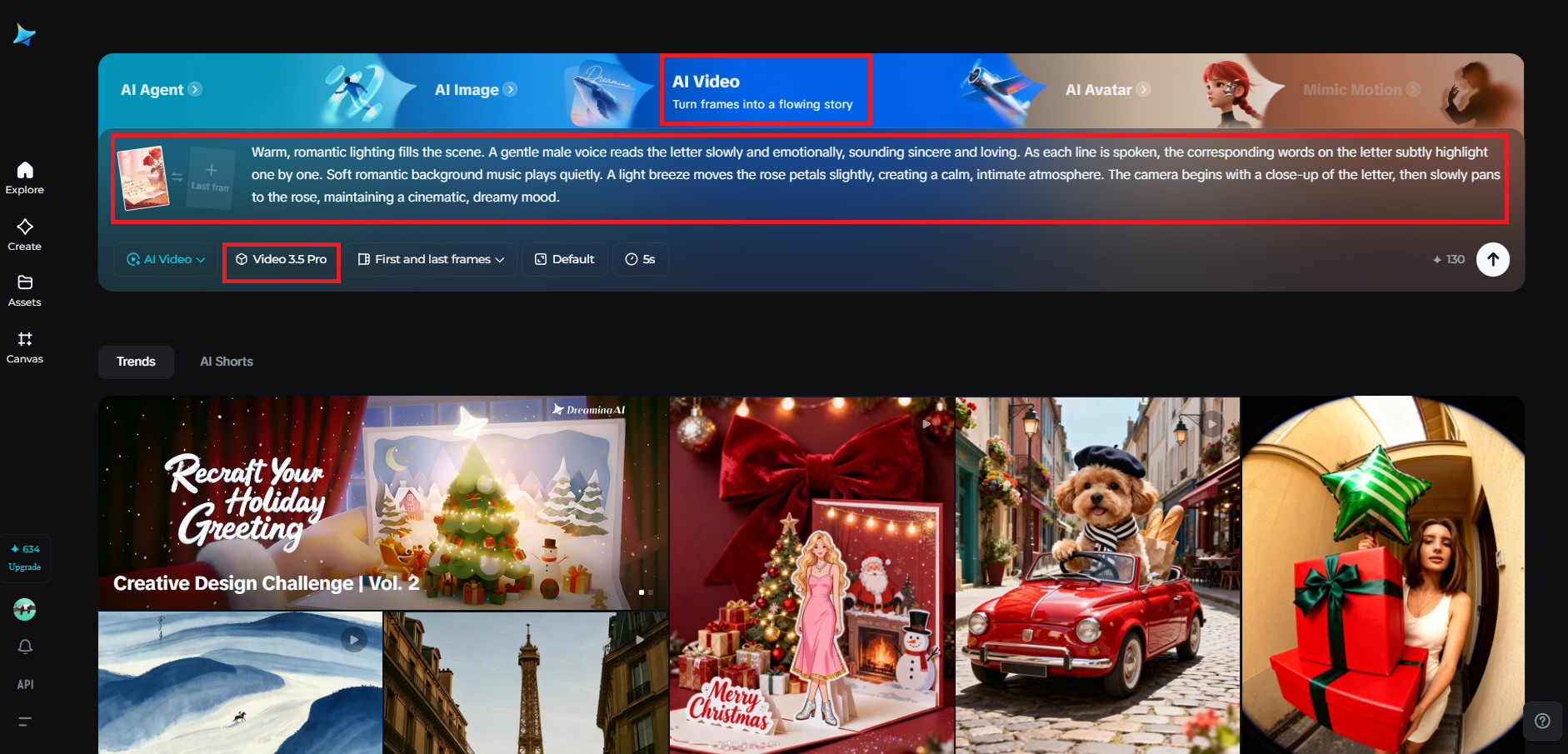 Enter the workspace and add your prompt