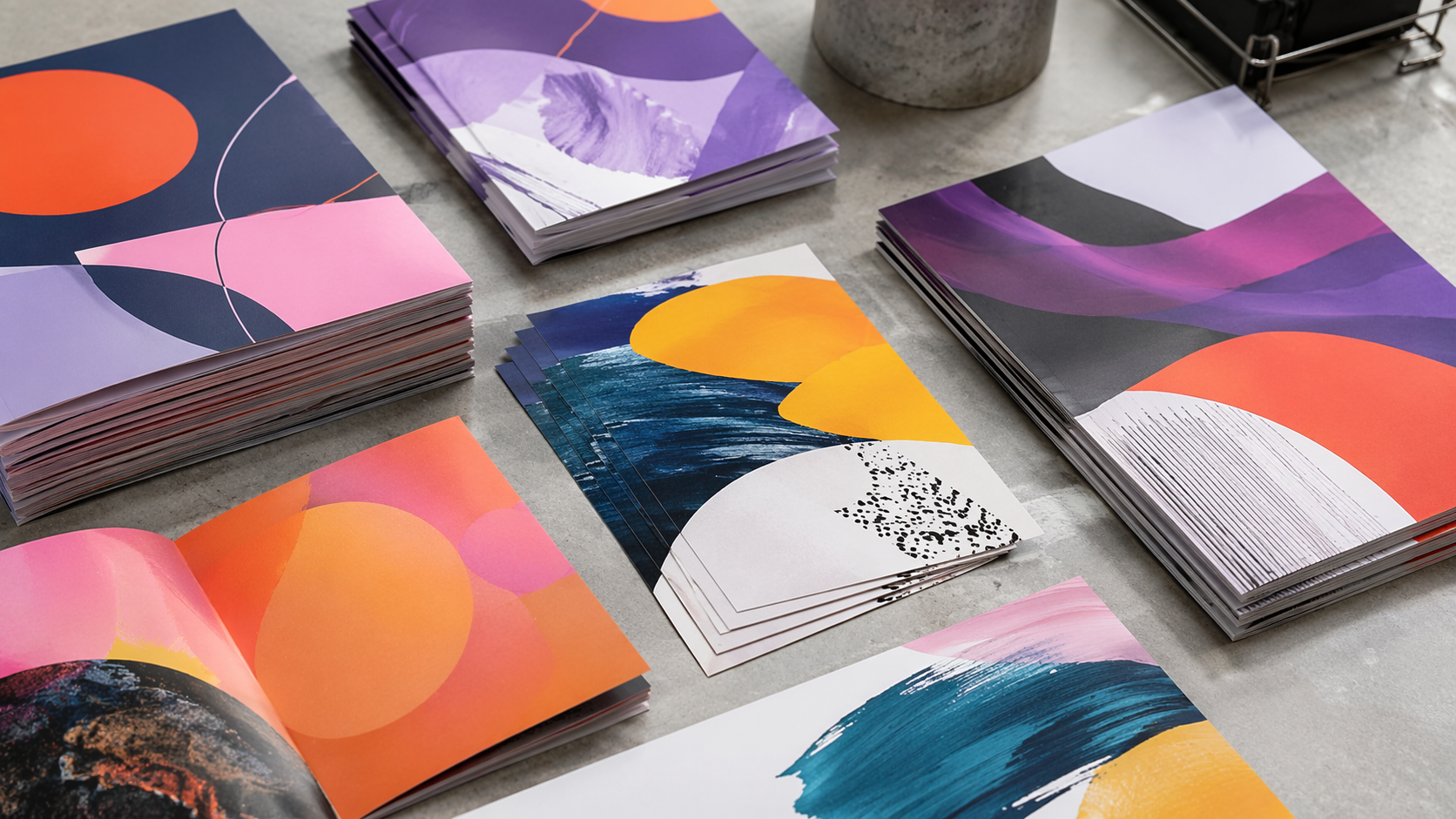 Dreamina-Broschüre Mockup Prompt Beispiel 4: Creative Agency Print Layout